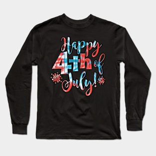 Tie dye America Happy 4th of July American Patriotic USA Long Sleeve T-Shirt